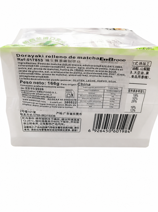 Etiqueta dorayaki matcha