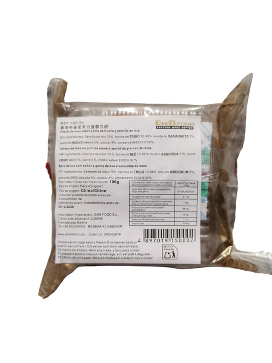 Etiqueta mooncake huevo y loto