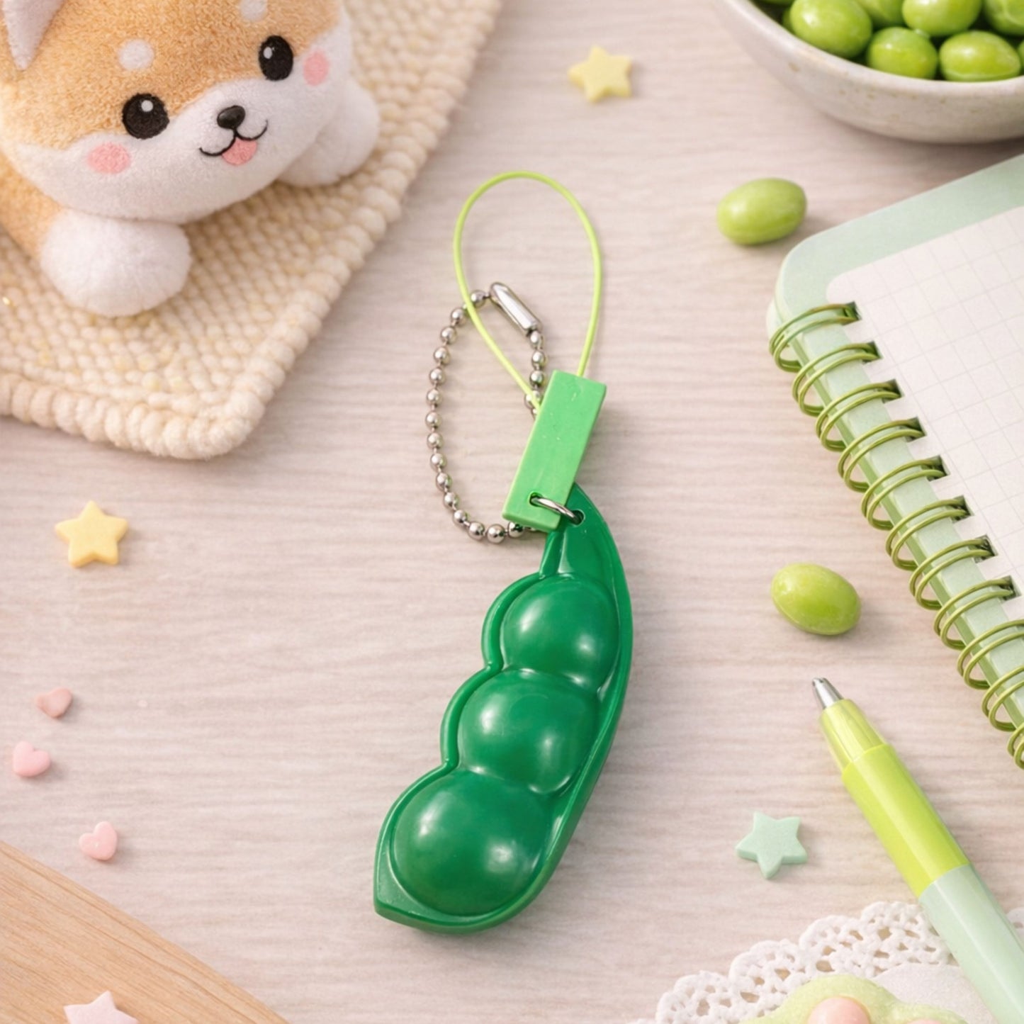 ✨ Llavero Kawaii Japonés – Maneki Neko 🐱 o Edamame 🫛 | Un toque de suerte y diversión para tu día