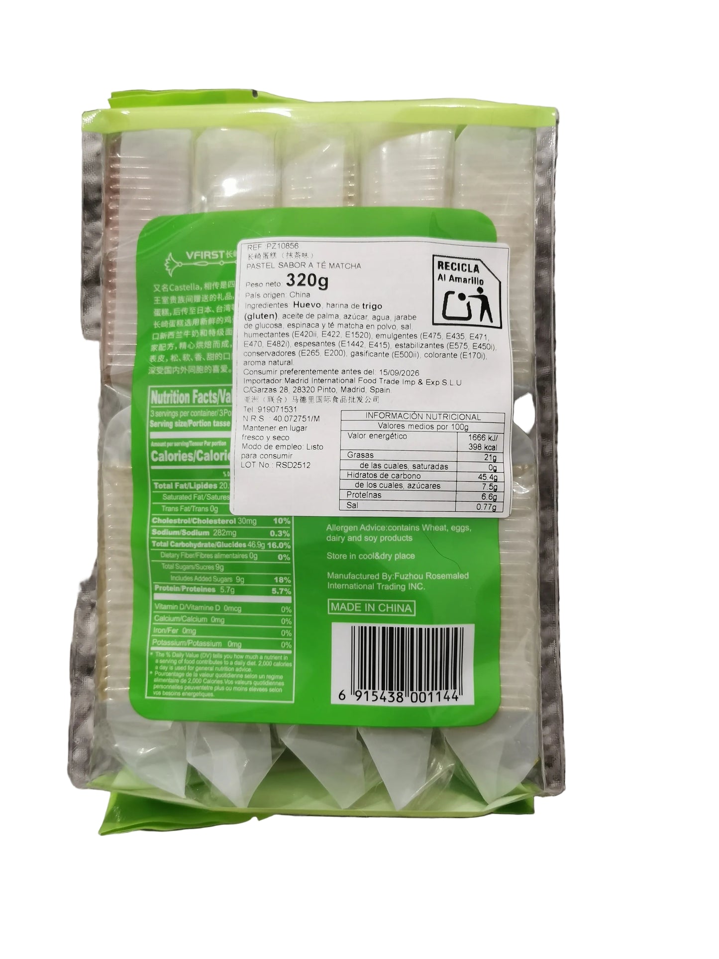 Etiqueta pastel matcha