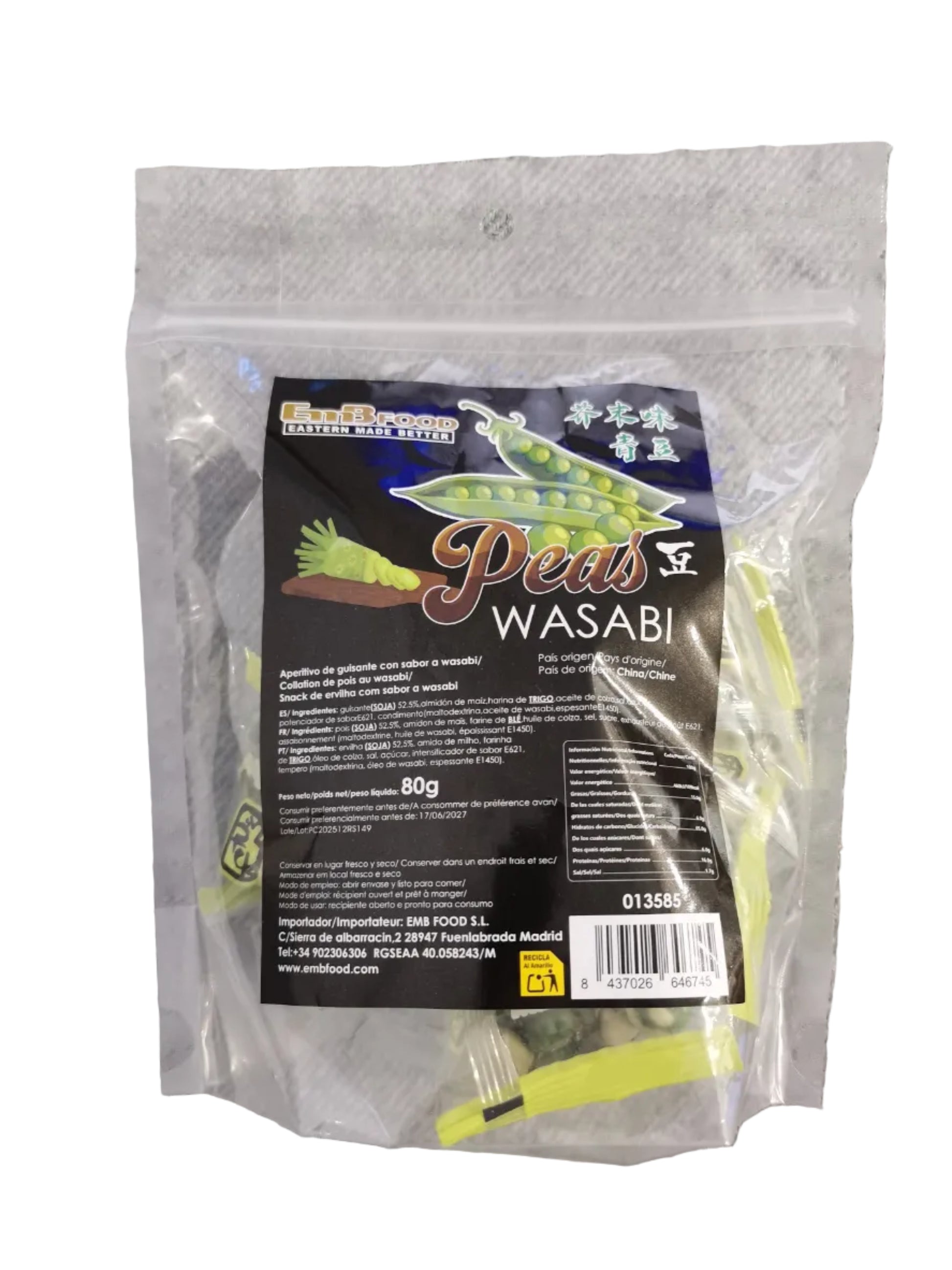 Etiqueta guisantes wasabi
