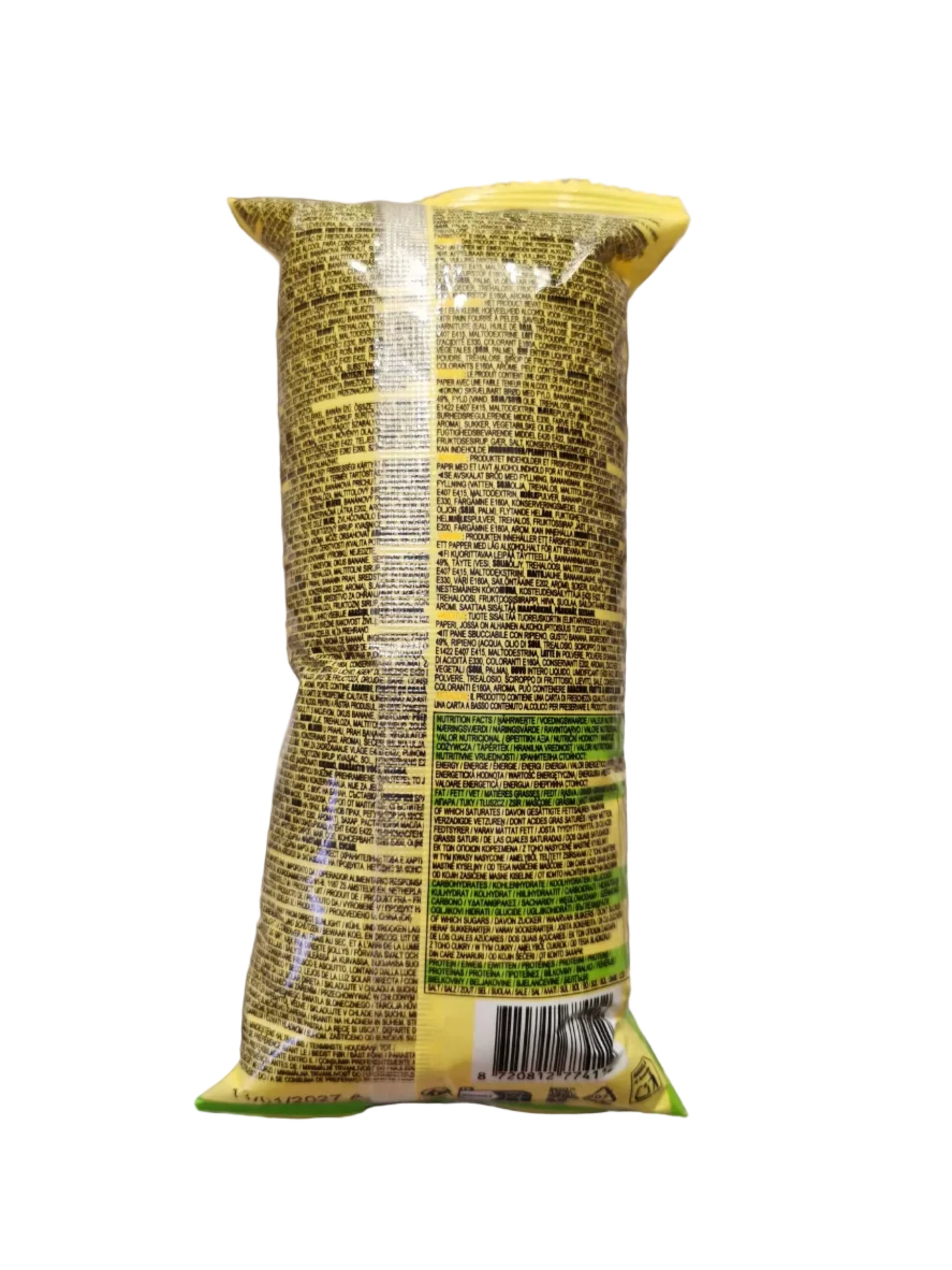 Etiqueta pan pelable banana