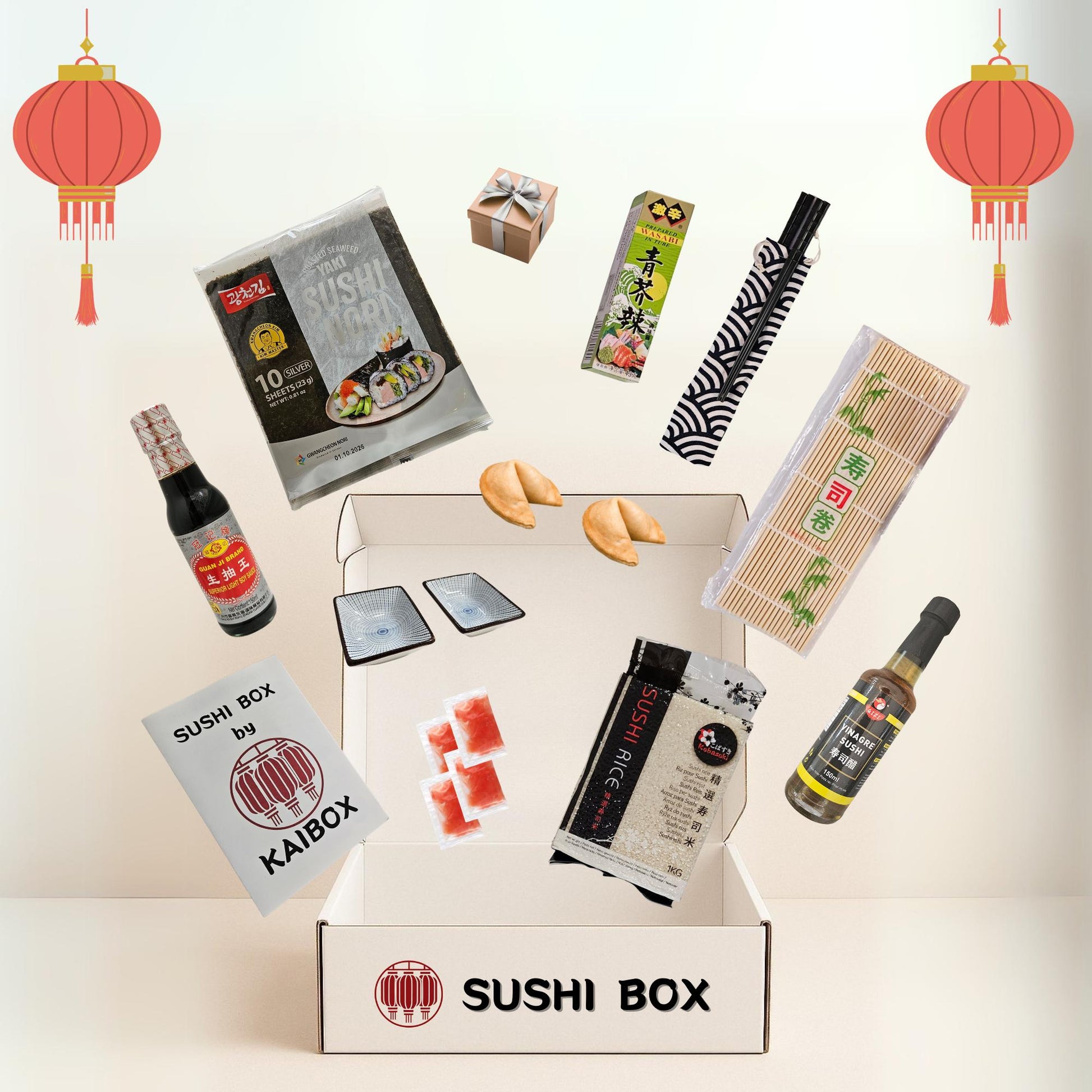 Caja regalo original kit para hacer sushi japonés en casa por el Día del Padre