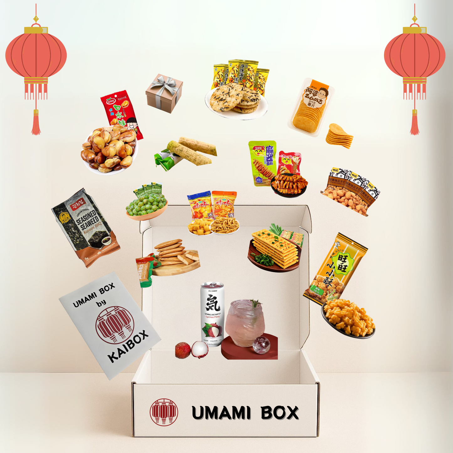🍱 Umami Box — Sabores intensos de Asia — Caja regalo con 12+1 snacks umamis japoneses, chinos y coreanos 🎁 Ideal para foodies y aventureras/os del sabor