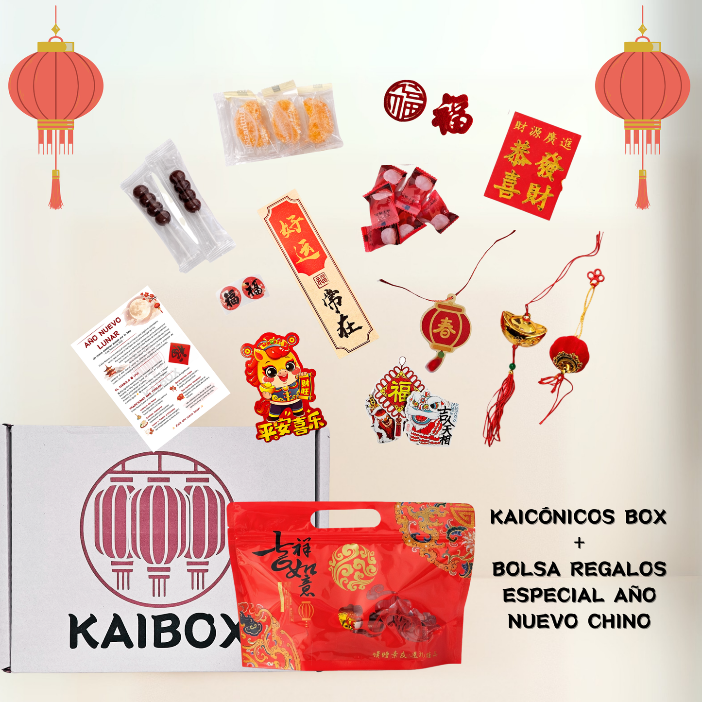 🍘Kaicónicos Box — Asia entera en un mordisco — Caja regalo original de 16 snacks asiáticos 🎁 Dulces y salados de Japón, Corea y China